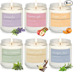 6 Pack Fall Candles for Home Scented, Fall Scented Candles for Women Gifts Autumn Home Decor, Natural Non Toxic Soy Candle Set Pumpkin/Cinnamon Apple/Vanilla/Lavender/Sage/Eucalyptus