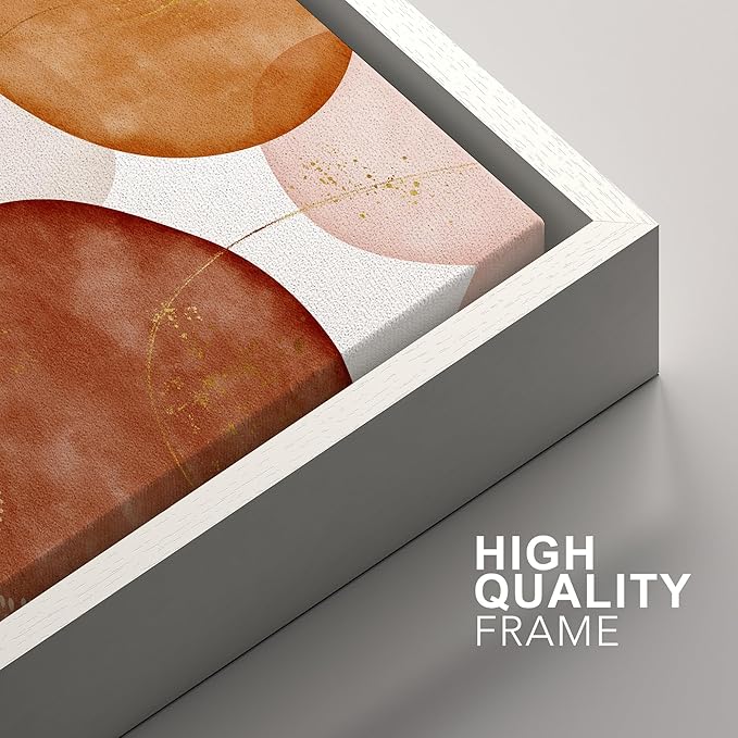 SIGNFORD Framed Wall Art Print Set Vintage Mid-Century Spiral Watercolor Dot Abstract Shapes Illustrations Modern Minimalist Multicolor for Living Room, Bedroom, Office - 16"x24"x2 White