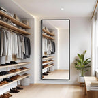 Black Bathroom Mirror, 72x36 Inch Rectangular Deep Frame Mirror, Large Wall Mounted Bathroom Vanity Mirror Over Sink for Bedroom,Restroom, Living Room, Hangs Vertically or Horizontally