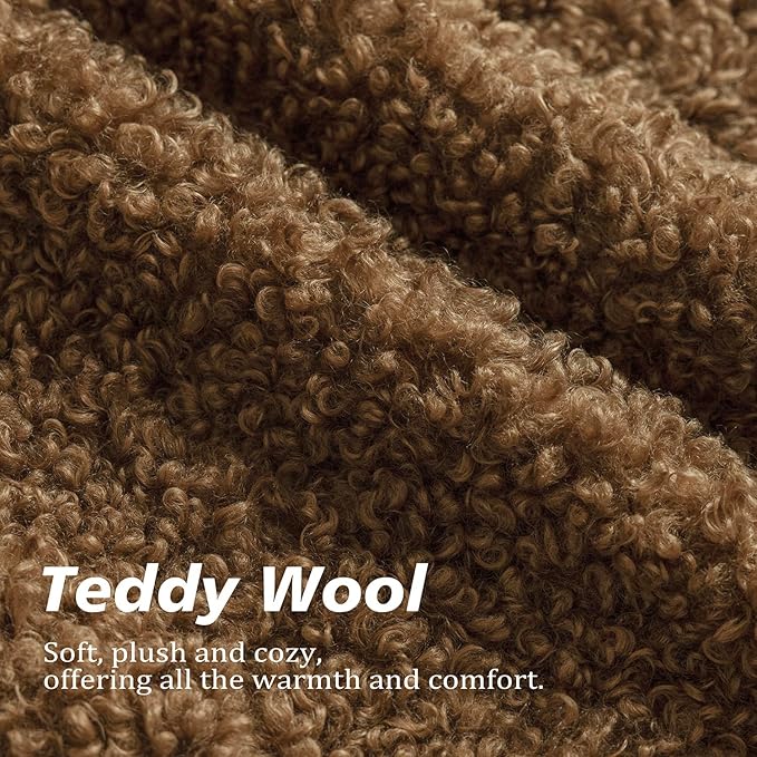 Foindtower 2 Pieces 24x24 Inch Dark Bronze, Faux Fur Throw Pillow Cover Accent Sherpa Furry Pillow Covers Fuzzy Soft Pillowcases Cozy Sheepskin Decorative Fleece Cushion Case for Bed Couch Living Room