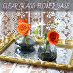 Bud Vases Set of 12, Black Clear Glass Bud Vases, Small Vases for Centerpiece Modern Flower Vases in Bulk, Mini Glass Vase for Wedding Centerpieces, Party Table Decor, Home Déco