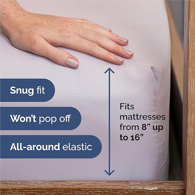 King Sheets Set 6 Piece - Includes 4 Pillowcases - Bed Sheets King Size - Soft Hotel Luxury Bedding - Cooling, Comfy & Breathable - 1 Flat & 1 Fitted & 4 Pillowcases w/ Deep Pockets - Light Lavender