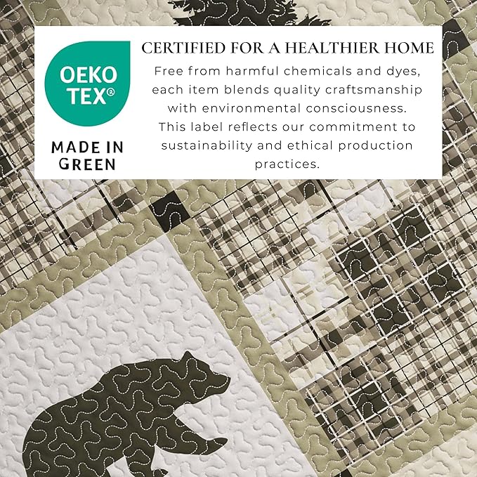 Great Bay Home Lodge Bedspread Full/Queen Size Quilt with 2 Shams. Cabin 3-Piece Reversible All Season Quilt Set. Rustic Quilt Coverlet Bed Set. Stonehurst Collection.