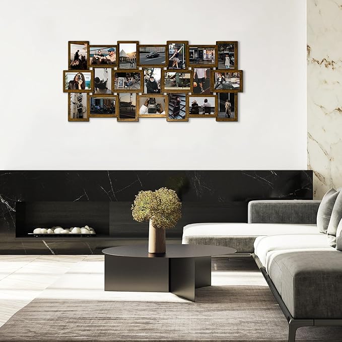 Jerry & Maggie 4X6 Collage Picture Frames for Wall Decor, 21 Opening Collage Wall Hanging for 6x4 Photo, Multi Picture Frame Set with One-piece Design Gold