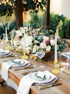 Glass Candlestick Holder,Striped Taper Candle Holders,Set of 6 Candle Stand for Table Centerpieces, Home Decor,Weddings,Festival and Parties (Yellow Dimond)