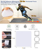 Audend Double Carpet Pad, Non Skid Sided Rug Tape 12 Pack, Rug Gripper on Wood Floor and Tile Floors, White Carpet Gripper for Indoor, Outdoor, Home, Kitchen,Living Room