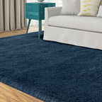 Area Rug 7x10 Living Room: 7x10 Rugs for Living Room-Navy Blue Shag Rug for Bedroom-Soft Fluffy Modern Indoor Soft Shaggy Fuzzy Floor Carpet (Navy Blue/7x10 Feet)