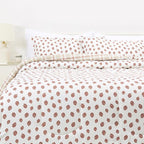 Amazon Basics Lightweight Microfiber Comforter Sets, 3-Pieces, Off White, Floral, King