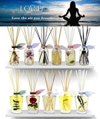 LOVSPA Reed Diffuser Set, Sage & Lemongrass Scented Oil Diffuser with Sticks, Home Fragrance Accessories for Bathroom Shelf Decor, Aroma Diffusers for Home or Office Desk, USA Made