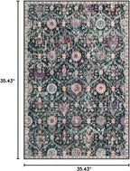 Lahome Moroccan Machine Washable Rugs for Living Room, 4x6 Rug for Bedroom Non-Slip Vintage Trellis Ultra-Thin Throw Carpet for Dining Room Office Nursery, Black/Multi