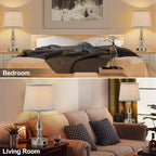 Table Lamps for Bedroom Set of 2,3 Way Dimmable Touch Bedside Lamps with Dual USB A+C Ports - Nightstand Lamp for End Table Modern Night Stand Lamps for Living Room Guest Room