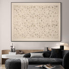 SIGNWIN 36"x46" Extra Large Framed Wall Art Vintage Botanical Sketch with Detailed Floral Pattern, Classic Nature Illustration for Home Living Room Bedroom Decor (Frame Assembly Required)