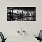 Brooklyn Bridge Wall Art for Living Room City Wall Decor for Bedroom Black Wall Decor for Office 20 x 40 Inch