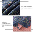 Travan 3-Piece Quilt Set Quilted Bedspread Lightweight Coverlet Set Garden Style Floral Printed Oversized Quilted Bedding Set for All Season, Blue Flower Sea, King Size