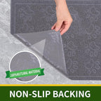 Door Mat Home Welcome Mats Outdoor and Indoor, Heavy-Duty Low-Profile Non-Slip Front Welcome Mat for Home Entrance, Outside Entry, Yard, Floor, Patio (Grey, 36x24)