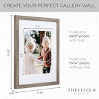 Sheffield Home 9 Piece Gallery Wall Frame Set, 11x14 Inch, Natural