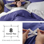 Bedsure Skipper Blue California King Duvet Cover - Prewashed Cotton-Like Extra Soft Bedding Set, Includes 1 Cal King Duvet Cover 104x98 Inches with Zipper Closure & 2 Pillow Shams, No Comforter