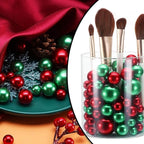 200 PCS Red Green Vase Fillers, Pearls Bead for Centerpieces Vases, 10/14/20 MM No Hole Beads, Fake Pearls for Wedding Birthday Anniversary Theme Party Table Centerpieces Decor