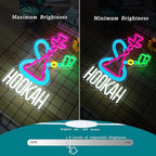 Hookah Neon Sign Nargile Lounge Sign Colorful LED Light for Shisha Bars and Lounges Decor Dimable USB Neon Signs for Man Cave,Hookah Shops,Vape Bars and Vapor Lounges(16.5 * 9.8inch)