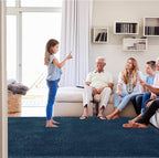 Area Rug 7x10 Living Room: 7x10 Rugs for Living Room-Navy Blue Shag Rug for Bedroom-Soft Fluffy Modern Indoor Soft Shaggy Fuzzy Floor Carpet (Navy Blue/7x10 Feet)