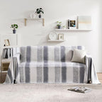 Couch Cover Boho for Dogs Washable Gery Couch Covers for 2 Cushion Couch, Chenille Sectional Couch Covers L Shape Sofa Cover, Furniture Protector for Kids, Pets, Grey 71"x118"