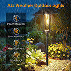 Bright Solar Pathway Lights Outdoor, 2 Pack Upgraded Solar Powered Garden Lights Waterproof, Auto On/Off Solar Yard Light for Lawn Patio Walkway Driveway Landscape Lighting Decor (Warm White, 2 Pack)