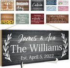 Custom Wood Sign Prsonalized Text Business Home Decor, Personalized Rustic Plaque Board Hanging Wooden Name Sign for Wall Art, Customized Signs Plank Decoration Gifts for Wedding Family Farmhouse Kitchen, Rectangle