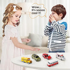 KIDAMI Die-cast Metal Toy Cars Set of 5, Openable Doors, Pull Back Cars Ambulance, Gift Pack for Kids (Official Car Ⅱ)