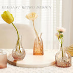 Glass Bud Vase Set of 30, Small Flower Vases, Glass Vases for Centerpieces, Vintage Home Table Decorations Bud Vases (30 Pcs, Amber)