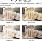 lifein Throw Blanket for Couch, Soft Boho Decor Bed Throw,Cozy White Chenille Knitted Small Farmhouse Lightweight Throw for Spring(White/Cream,60 * 80")