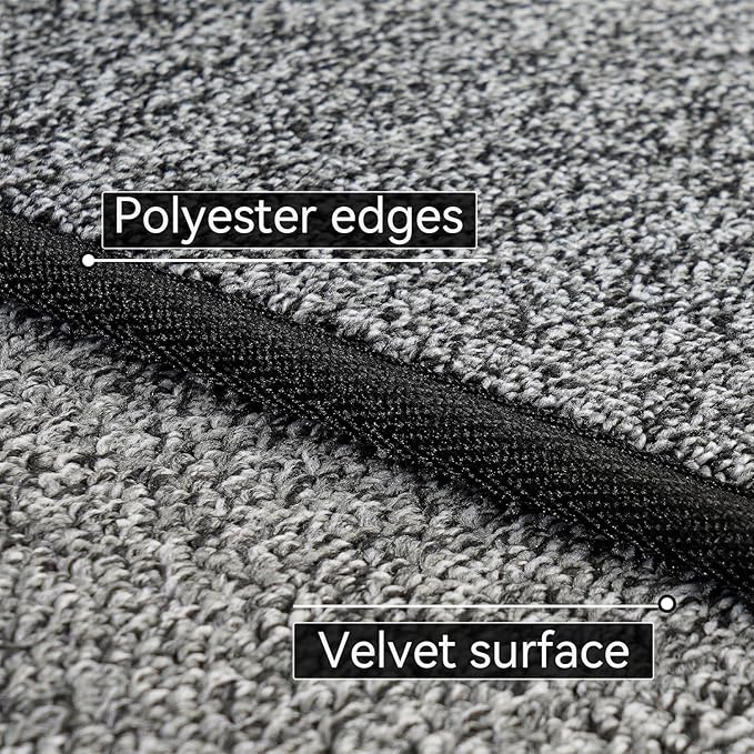 Runner Rug with Non Slip Rubber Backing, Washable Soft Floor Carpet for Kitchen, Hallway, Entryway Indoor, Bedroom, Laundry, Low Pile Area Rugs, Solid color with Pointillism style, 2*6 ft BLACK