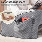 Reading Gaming Pillow for Lap Desk - Soft Arm Rest Pillow for Adult, Memory Foam Stand Pillow with Pocket for iPad, Laptop, Crochet, Sitting in Bed Couch Floor Sofa, Gamer Gift for Men Women