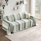 Couch Cover Boho for Dogs Washable Green Couch Covers for 2 Cushion Couch, Chenille Sectional Couch Covers L Shape Sofa Cover, Furniture Protector for Kids, Pets, Green 71" X134"