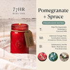 Paddywax Scented Candles Relish Collection Soy Wax Artisan Candle in Glass Jar with Lid, 9.5-Ounce, Pomegranate + Spruce