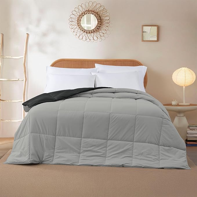 Modern Threads Down Alternative Reversible Comforter Black/Silver King