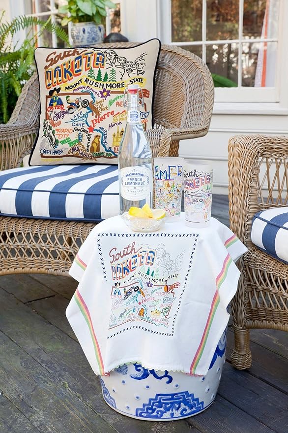 Catstudio South Dakota Embroidered Decorative Throw Pillow