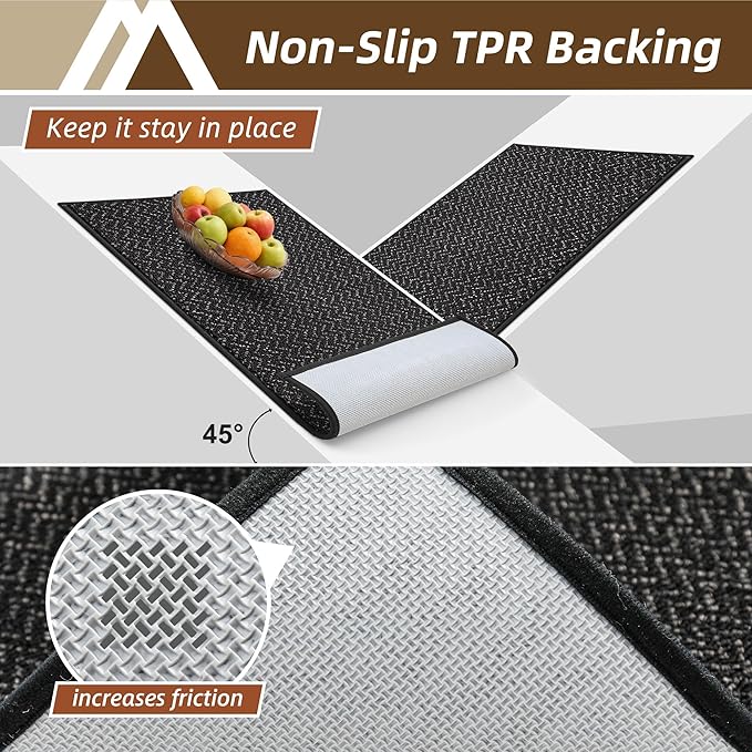 COSY HOMEER-Door-Mat 20" x 32" Non Slip Absorbent Entryway Rugs Dirt Trapper Doormats Washable Entrance Mats Low Pile Welcome Floor Mat for Front Back Door and Entry Mats,Black