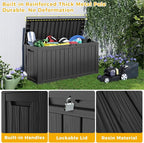 85 Gallon Deck Box Waterproof,Outdoor Storage Box Lockable for Patio Cushions,Garden Tools,Pool Accessories with Hydraulic Rod, UV-Resistant and Durable for Patio,Garden Use