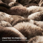 EVERGRACE Ultra Soft Luxury Fluffy Ridgeline Faux Rabbit Fur Throw Blanket, Thick Warm Bubble Throw for Bed, Cozy Plush Reversible Blankets for Couch, Chair, Sofa, Mocha Brown, 60x80 Inches, 870 GSM