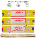 Satya Nagchampa Citronella Incense Sticks, Satya Bng (Bangalore) Insenses 15gmx3 Pack (45 GMS) with Raajsee Incense Holder Bundle, Satya Nagchampa Natural Incense