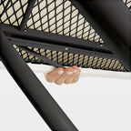 Brabantia Size B Ironing Board (49x15 in) 7 Height Options, Adjustable Steam Iron Rest Holder (Denim Black) Non-Slip Feet, Anti-Collapse Child Locks