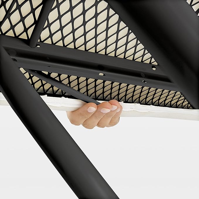 Brabantia Size B Ironing Board (49x15 in) 7 Height Options, Adjustable Steam Iron Rest Holder (Denim Blue) Non-Slip Feet, Anti-Collapse Child Locks