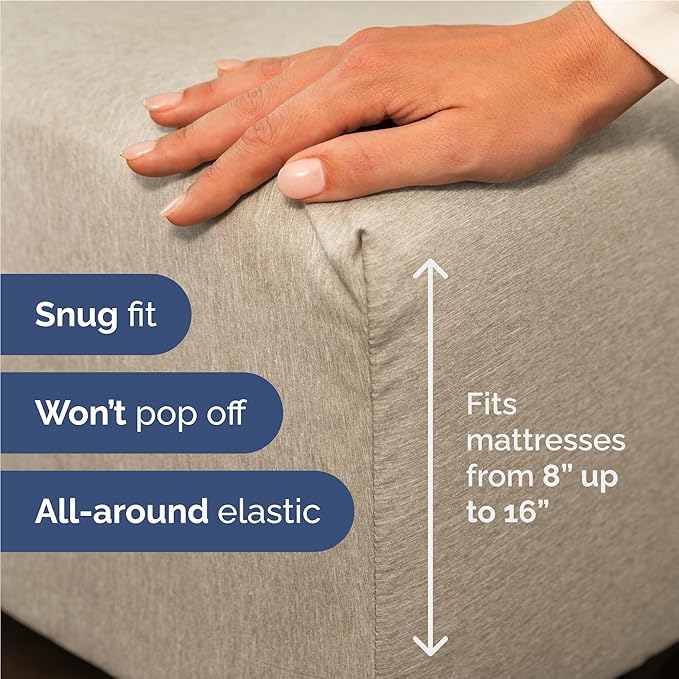 Full Sheets Set 6 Piece - Includes 4 Pillowcases - Bed Sheets Full Size - Soft Hotel Luxury Bedding - Cooling, Comfy & Breathable - 1 Flat & 1 Fitted & 4 Pillowcases w/ Deep Pockets - Heathered Beige