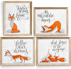Fox Wall Art Prints (Set of 4) - Unframed - 8x10s | Woodland Nursery Decor | Room Decor Aesthetic | Farmhouse Decor | Living Room Decor for Animal Lovers