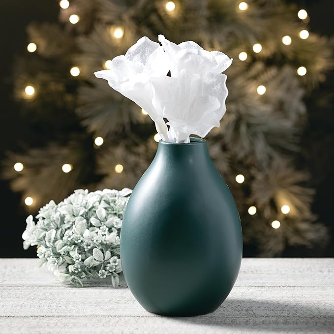 Sullivans Matte Teal Ceramic Flower Vase 9" Tall, Versatile Modern Home Decor Vase for Flowers, Decorative Accent for Kitchen, Living Room, Office