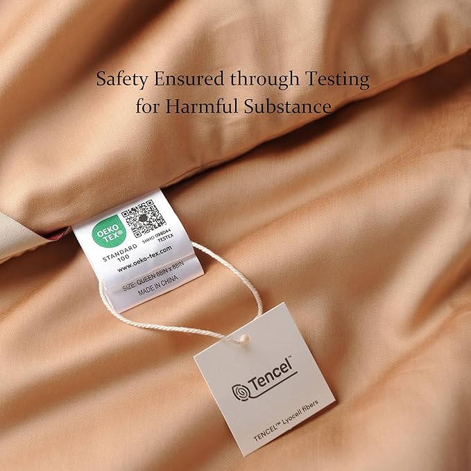 CUDDLE DREAMS Lightweight Silk Filled Comforter for Summer, Detachable Tencel Duvet Cover for Easy Care, Naturally Breathable (Bronze, King)