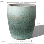 Emissary Bullet 18 in. Coastal Splash Ceramic Round Planter (18 in. L x 18 in. W x 21 in. H) with Drainage Hole