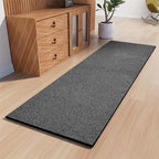 Door mat with Non Slip Rubber Backing, Washable Soft Floor Carpet for Kitchen, Hallway, Entryway Indoor, Bedroom, Laundry, Low Pile Area Rugs, Solid Color with Pointillism Style, 2 * 3 ft Black