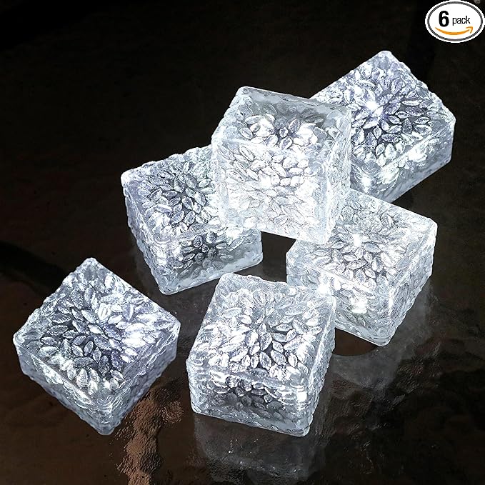 Solar Brick Lights - Outdoor Waterproof Patio & Garden Decor (6 Packs for Patio, Yard, Walkway, Pathway)