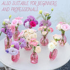 Pink Bud Vase Set of 24 - Small Glass Vase for Flowers, Bulk Mini Vases for Rustic Wedding Decor, Glass Vases for Centerpieces, Floral Arrangements, Clear Bud Vase